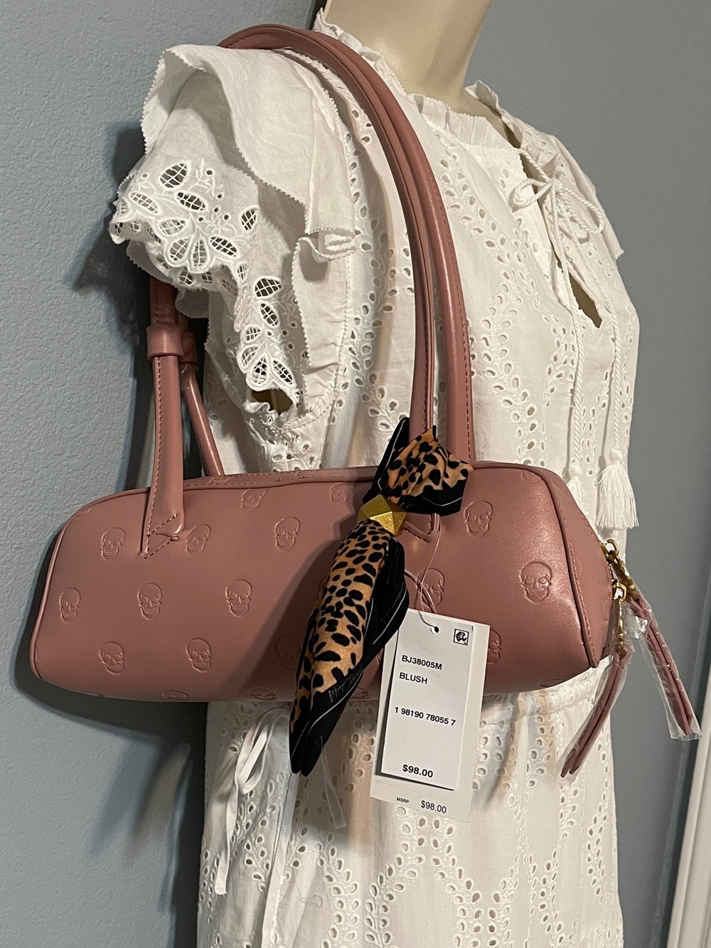 Betsey Johnson Pink Blush Skull Purse Skullicious Bag Y2K Goth Emo Kawaii NWT
